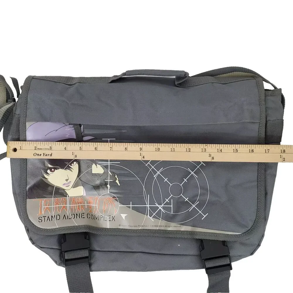 Shirow Masamune Anime Stand Alone Complex Messenger Laptop Shoulder Gray Bag HTF